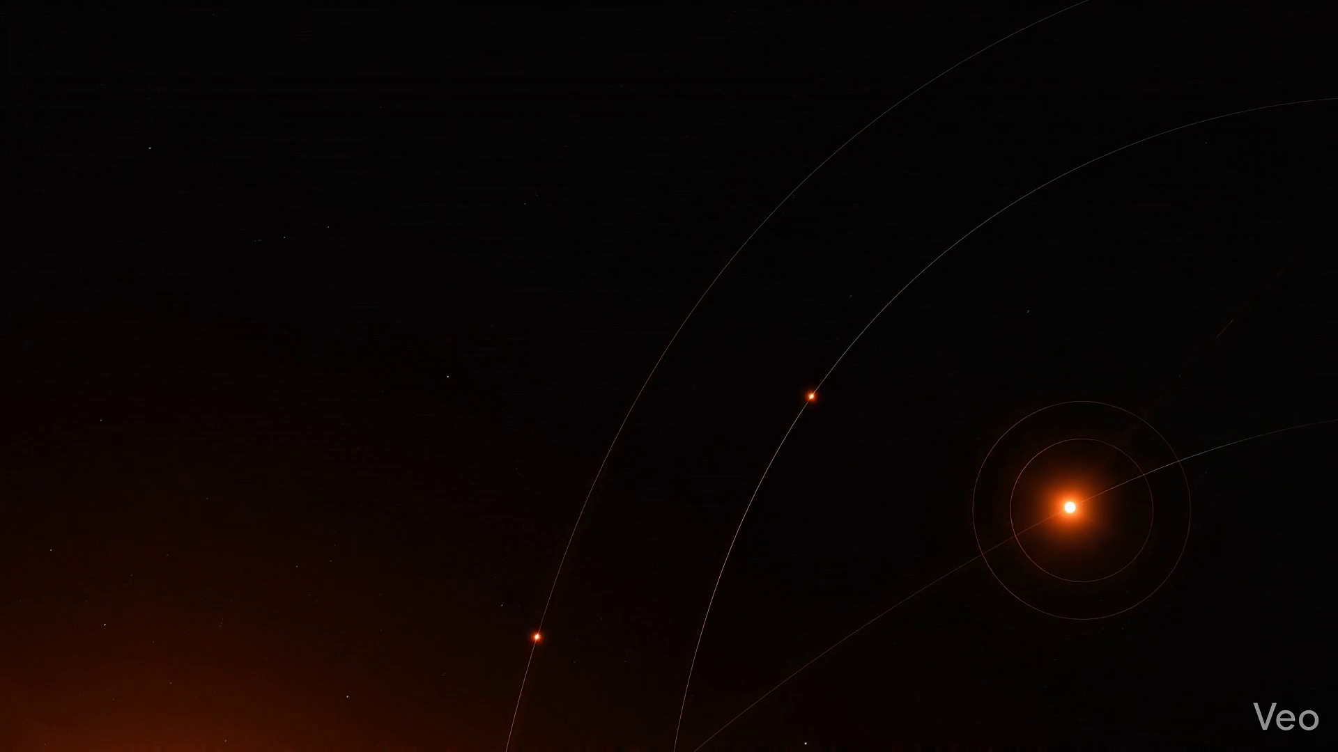 Abstract space transition over a glowing planetary horizon